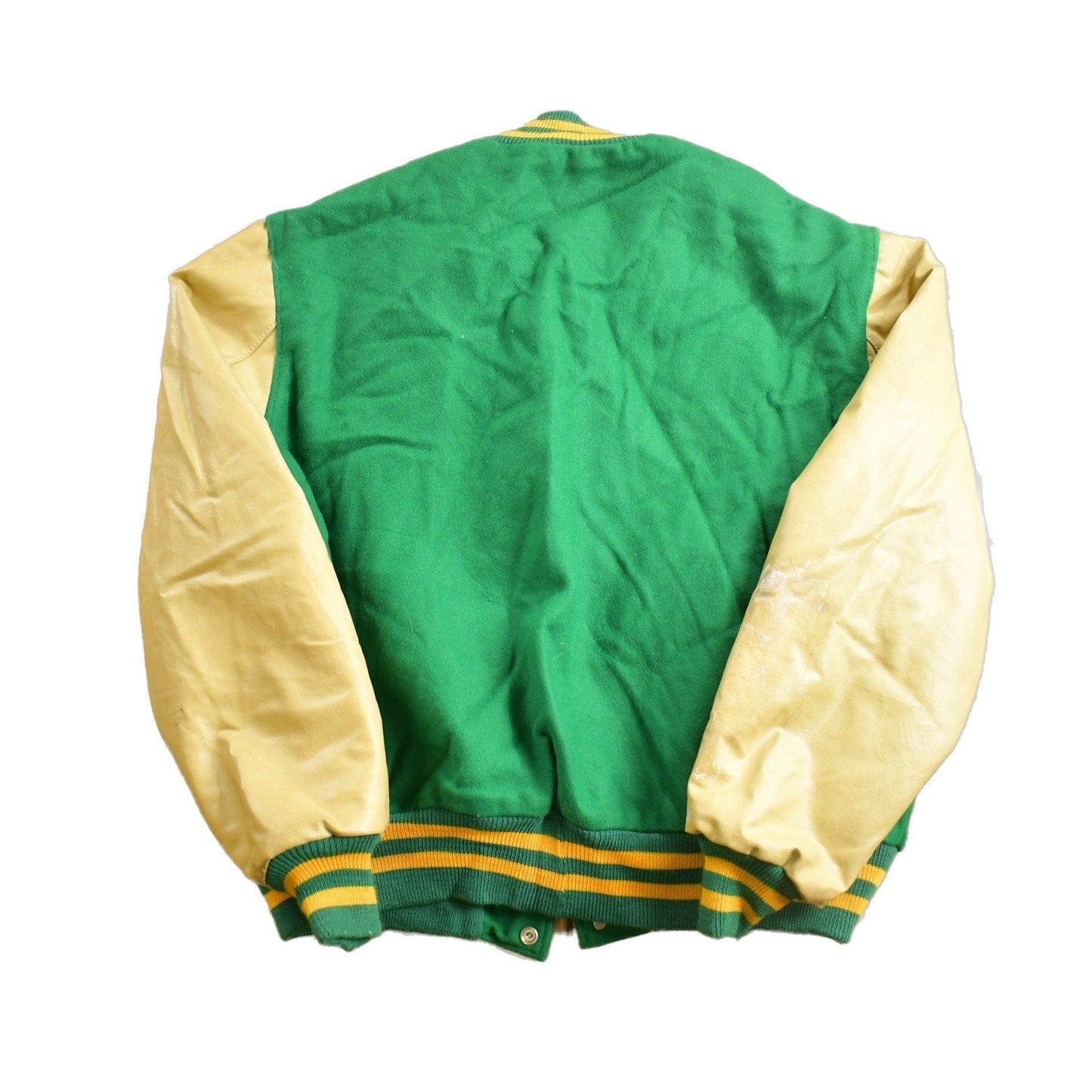 Vintage 1980s Delong Blank Varsity Jacket Men's Medium from propervintagecanada