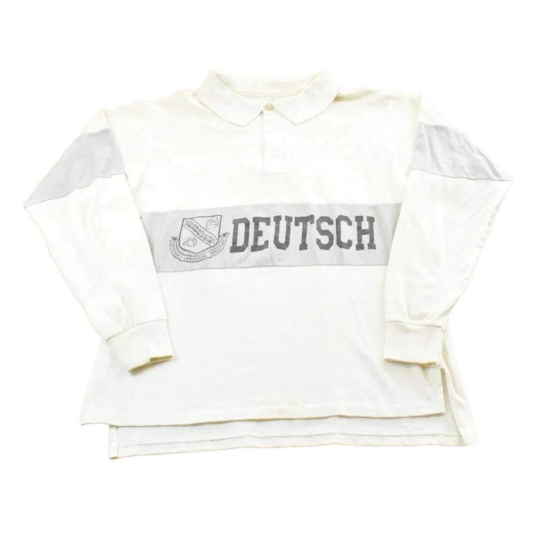 Vintage 1980s Deutsch Germany Polo Long Sleeve Rugby Shirt Men's M from propervintagecanada