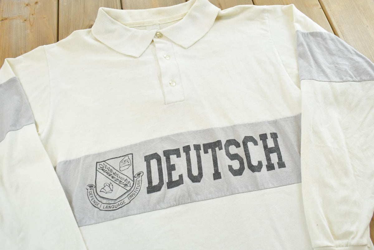 Vintage 1980s Deutsch Germany Polo Long Sleeve Rugby Shirt Men's M from propervintagecanada