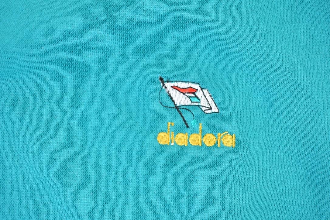 Vintage 1980s Diadora Soccer Souvenir Crewneck Sweatshirt Made In USA Men's Medium from propervintagecanada