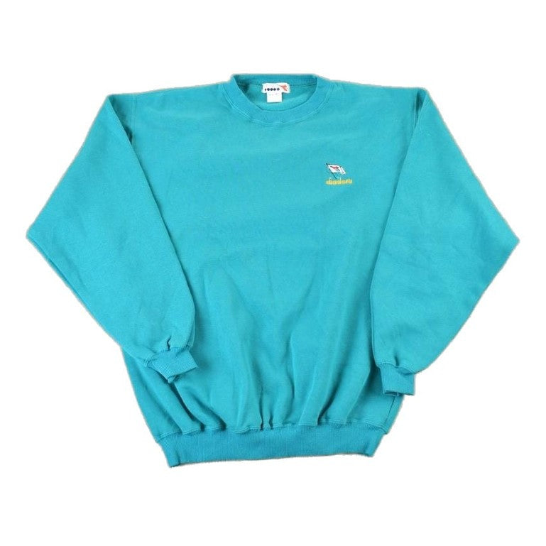 Vintage 1980s Diadora Soccer Souvenir Crewneck Sweatshirt Made In USA Men's Medium from propervintagecanada