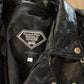 Vintage 1980s Diamond Plate Buffalo Leather Biker Motorcycle Jacket Men's 2XL from propervintagecanada