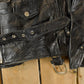 Vintage 1980s Diamond Plate Buffalo Leather Biker Motorcycle Jacket Men's 2XL from propervintagecanada