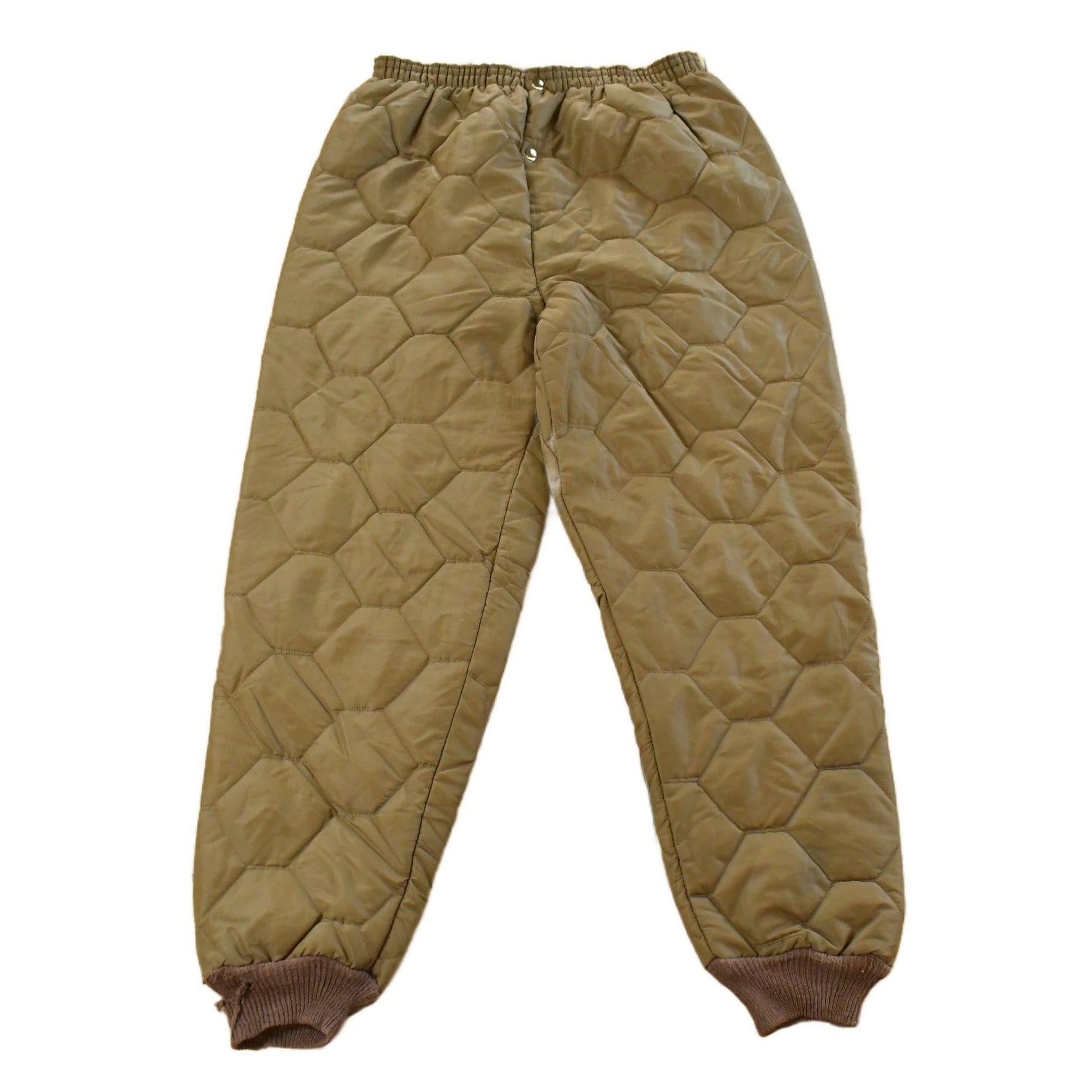 Vintage 1980s Diamond Quilted Brown Puffer Pants Men's Large from propervintagecanada