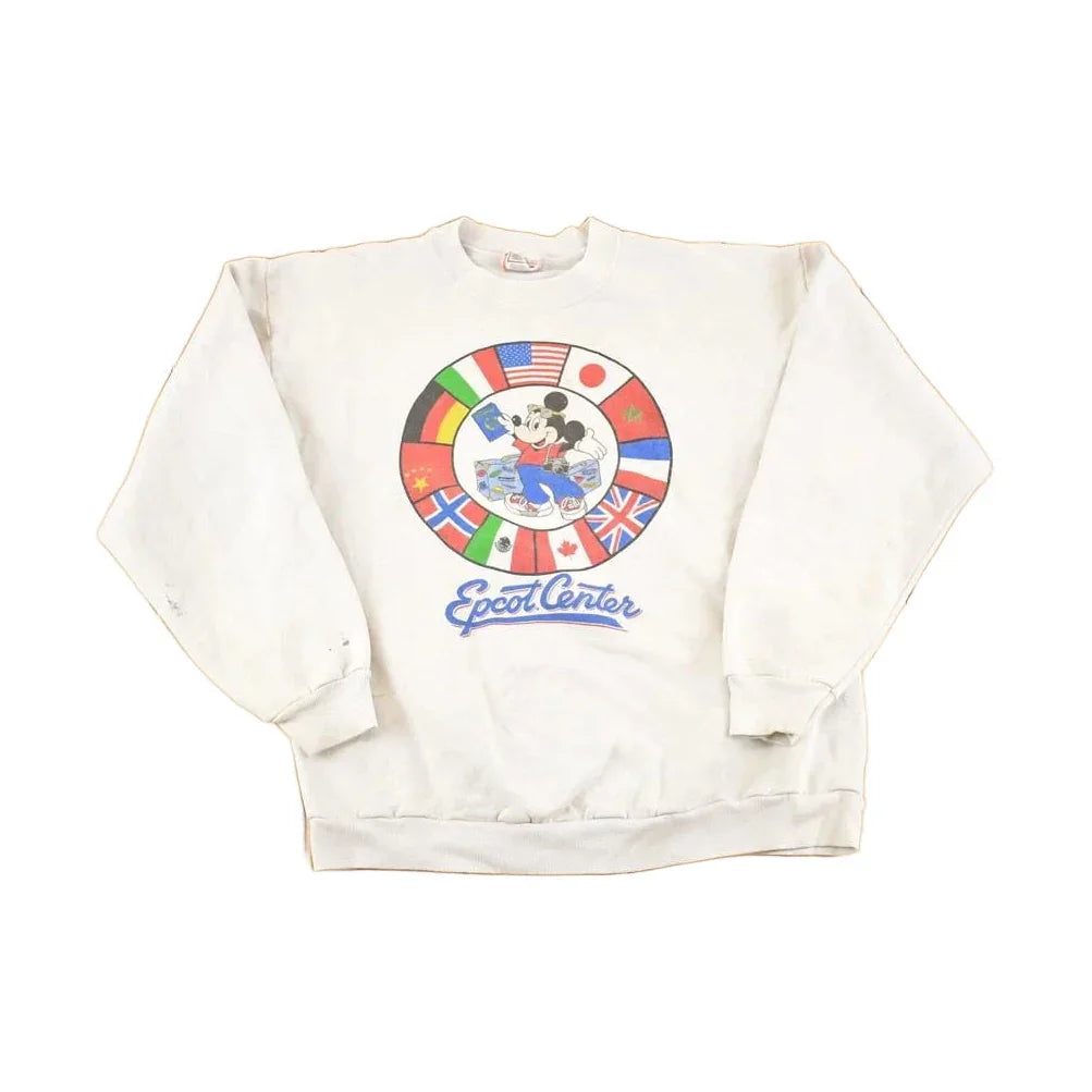Vintage 1980s Disney Mickey Mouse Epcot Centre Crewneck Sweatshirt Men's L from propervintagecanada