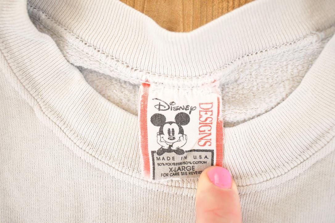 Vintage 1980s Disney Mickey Mouse Epcot Centre Crewneck Sweatshirt Men's L from propervintagecanada