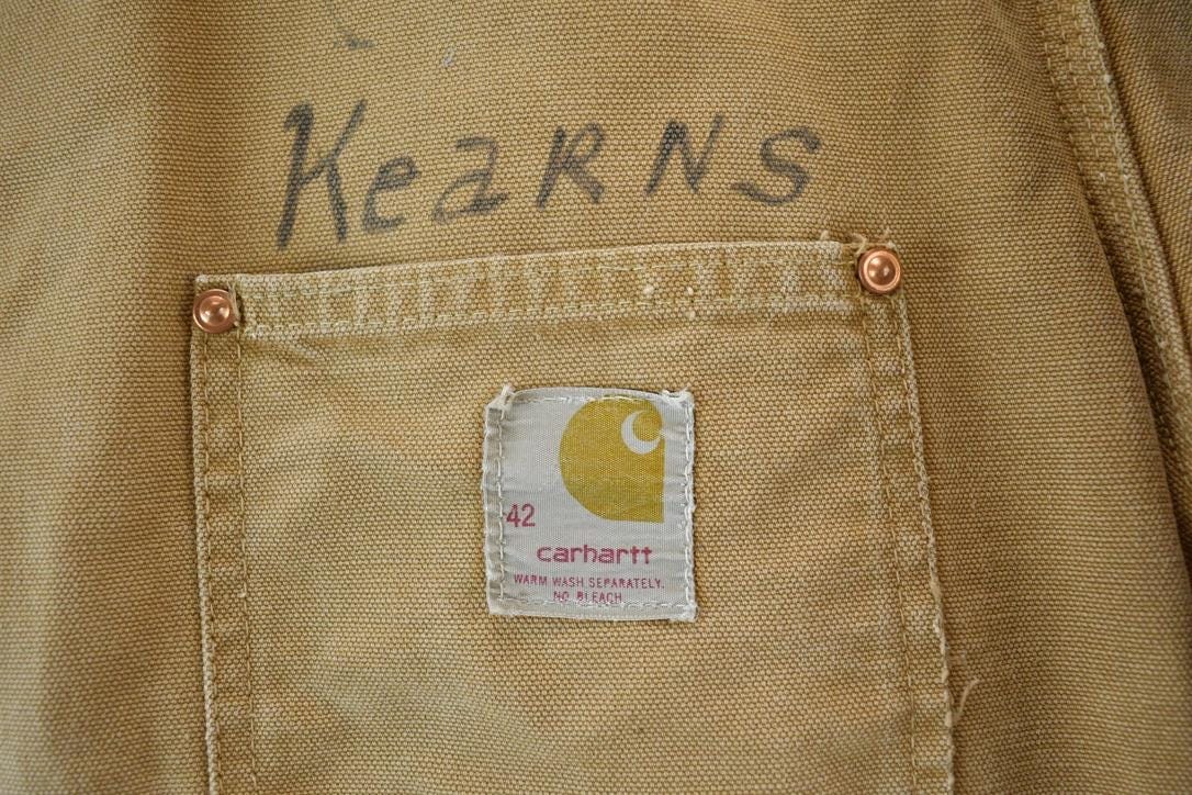 Vintage 1980s Distressed Carhartt Blanket Lined Chore Coat Men's M from propervintagecanada