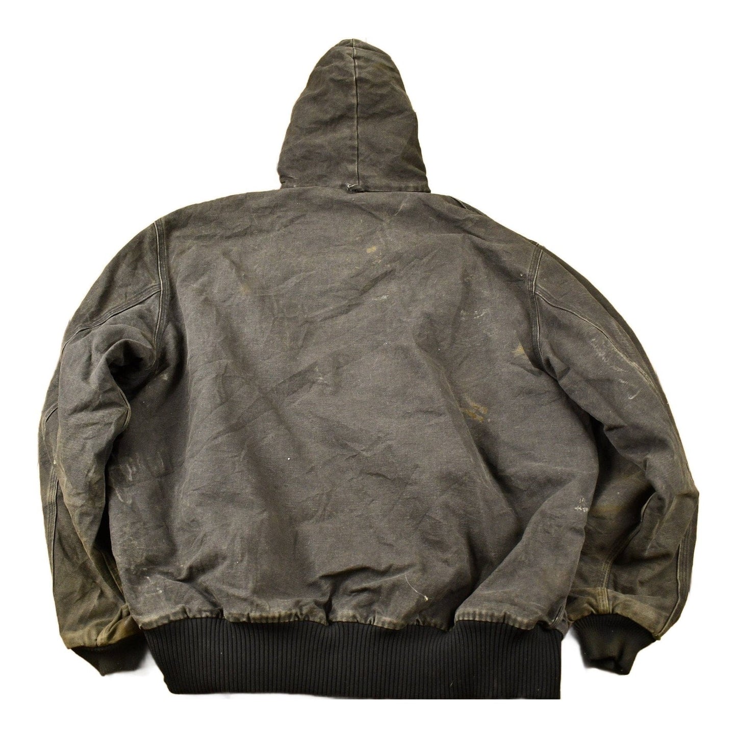 Vintage 1980s Distressed Carhartt Hooded Work Jacket Men's 2XL from propervintagecanada
