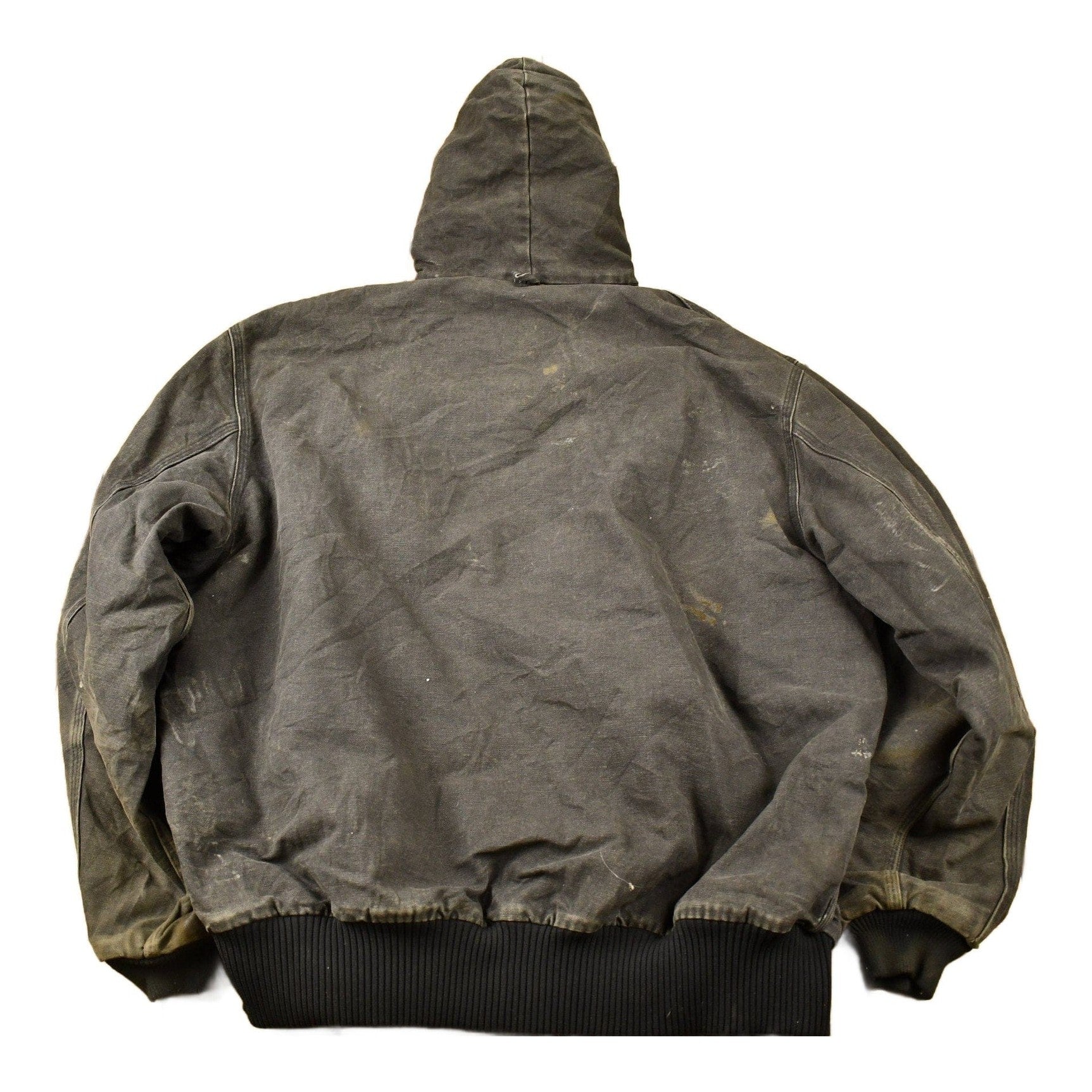 Vintage 1980s Distressed Carhartt Hooded Work Jacket Men's 2XL from propervintagecanada