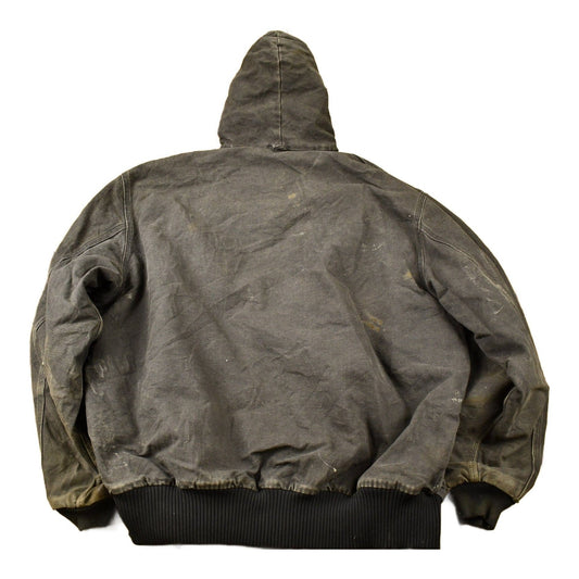 Vintage 1980s Distressed Carhartt Hooded Work Jacket Men's 2XL from propervintagecanada