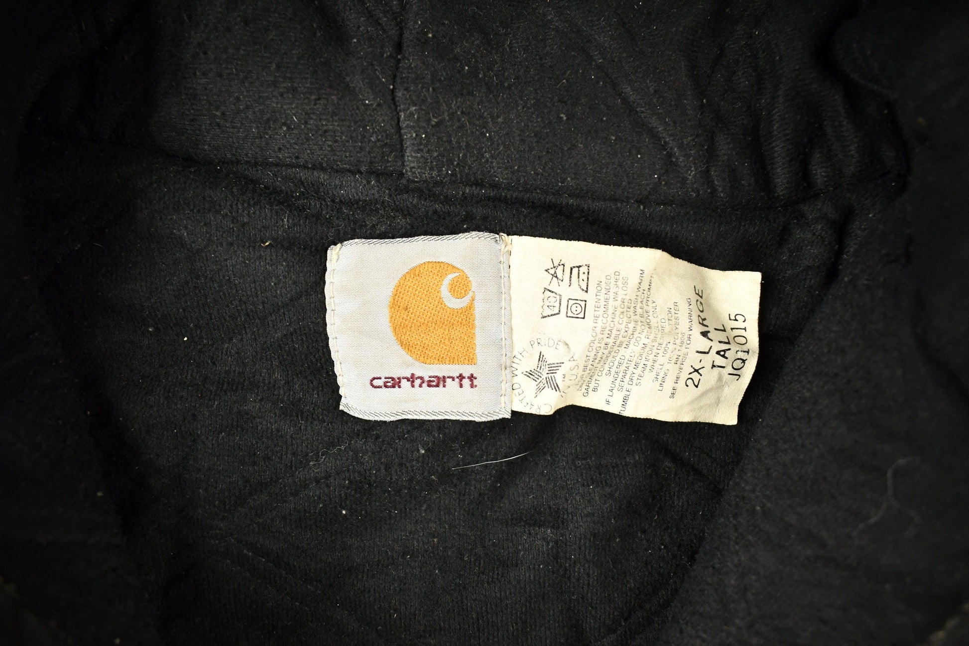 Vintage 1980s Distressed Carhartt Hooded Work Jacket Men's 2XL from propervintagecanada