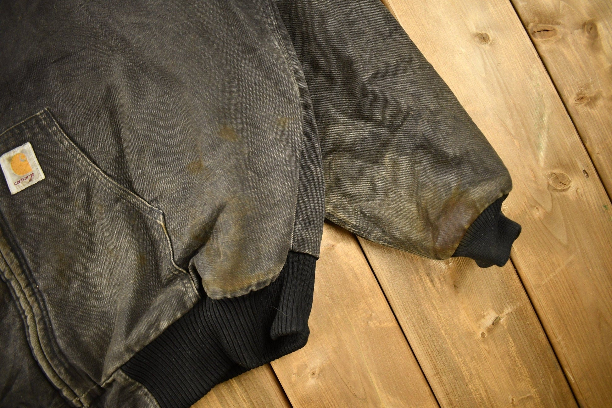 Vintage 1980s Distressed Carhartt Hooded Work Jacket Men's 2XL from propervintagecanada
