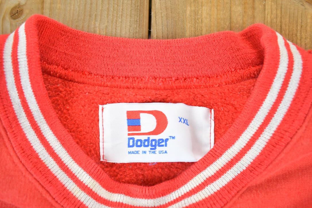 Vintage 1980s Dodger Blank Red Souvenir Crewneck Sweatshirt Made In USA Men's 2XL from propervintagecanada