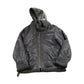 Vintage 1980s Dona Black Leather Hooded Flight Jacket Men's Large from propervintagecanada