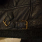 Vintage 1980s Dona Black Leather Hooded Flight Jacket Men's Large from propervintagecanada
