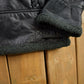 Vintage 1980s Dona Black Leather Hooded Flight Jacket Men's Large from propervintagecanada