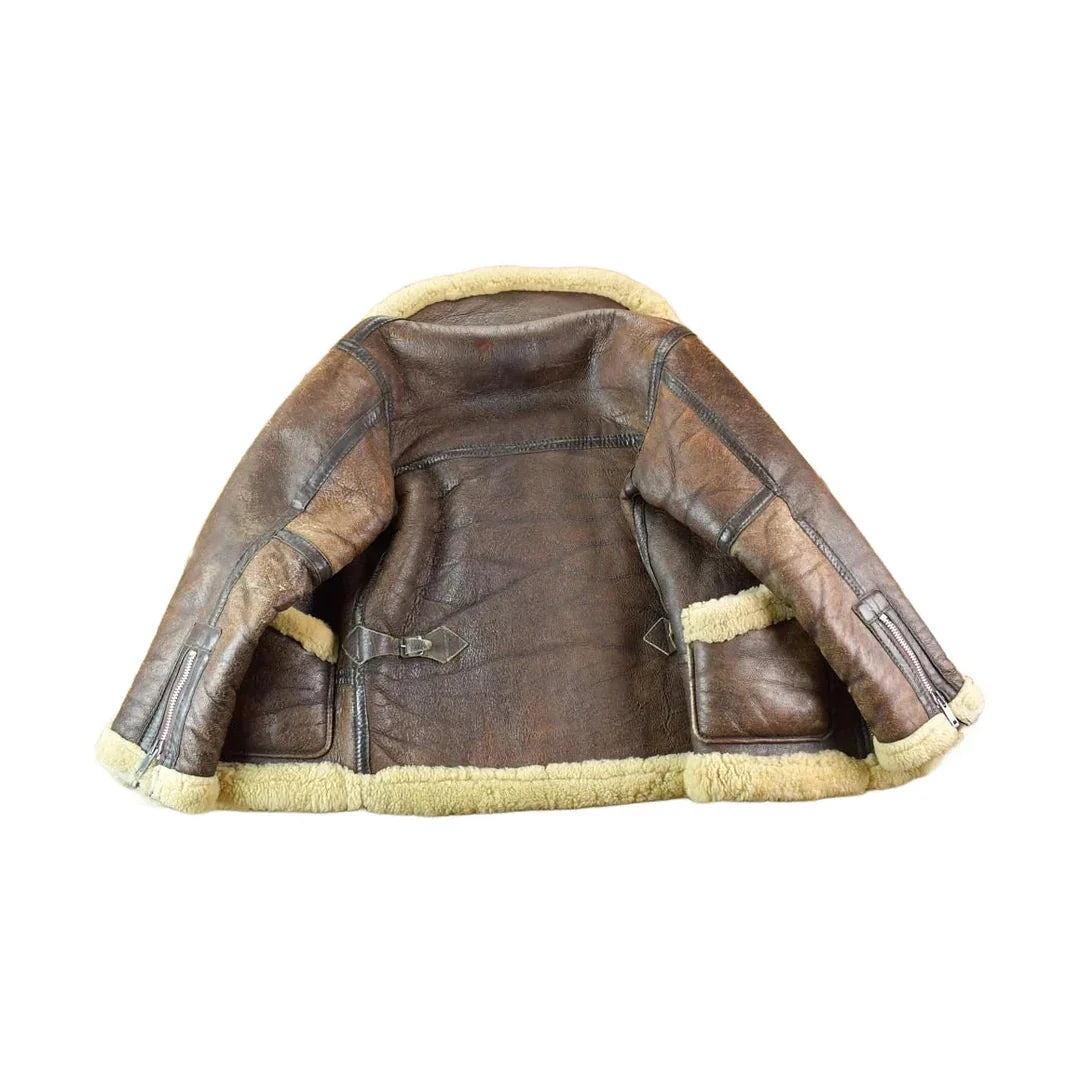 Vintage 1980s Douglas Authentic Shearling Bomber Aviation Jacket Men's Small from propervintagecanada