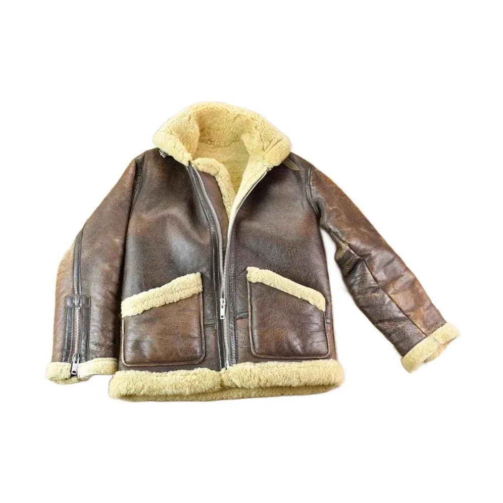 Vintage 1980s Douglas Authentic Shearling Bomber Aviation Jacket Men's Small from propervintagecanada