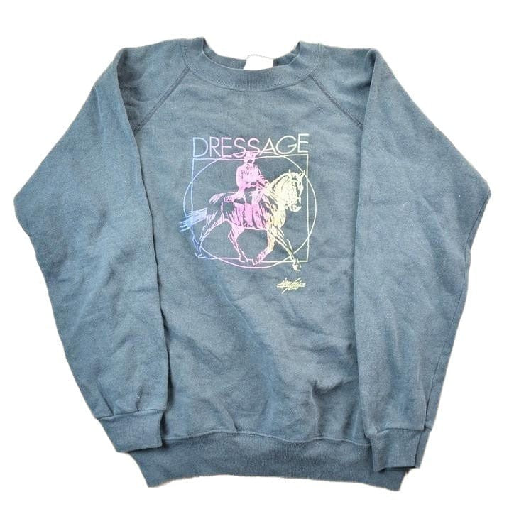 Vintage 1980s Dressage Neon Horse Rider Crewneck Sweatshirt Men's Small from propervintagecanada