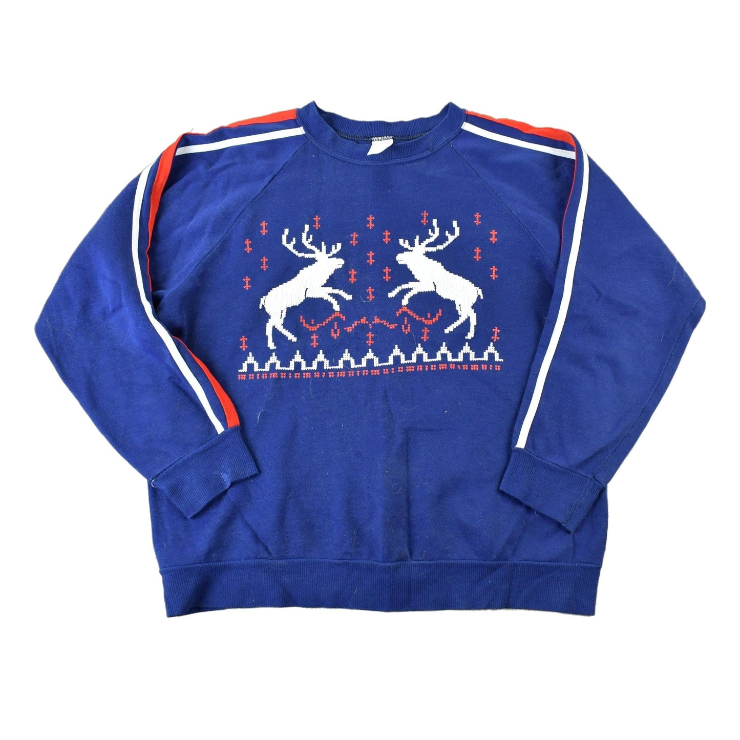 Vintage 1980s Duerling Reindeer Christmas Knit Crewneck Sweater Men's Medium from propervintagecanada