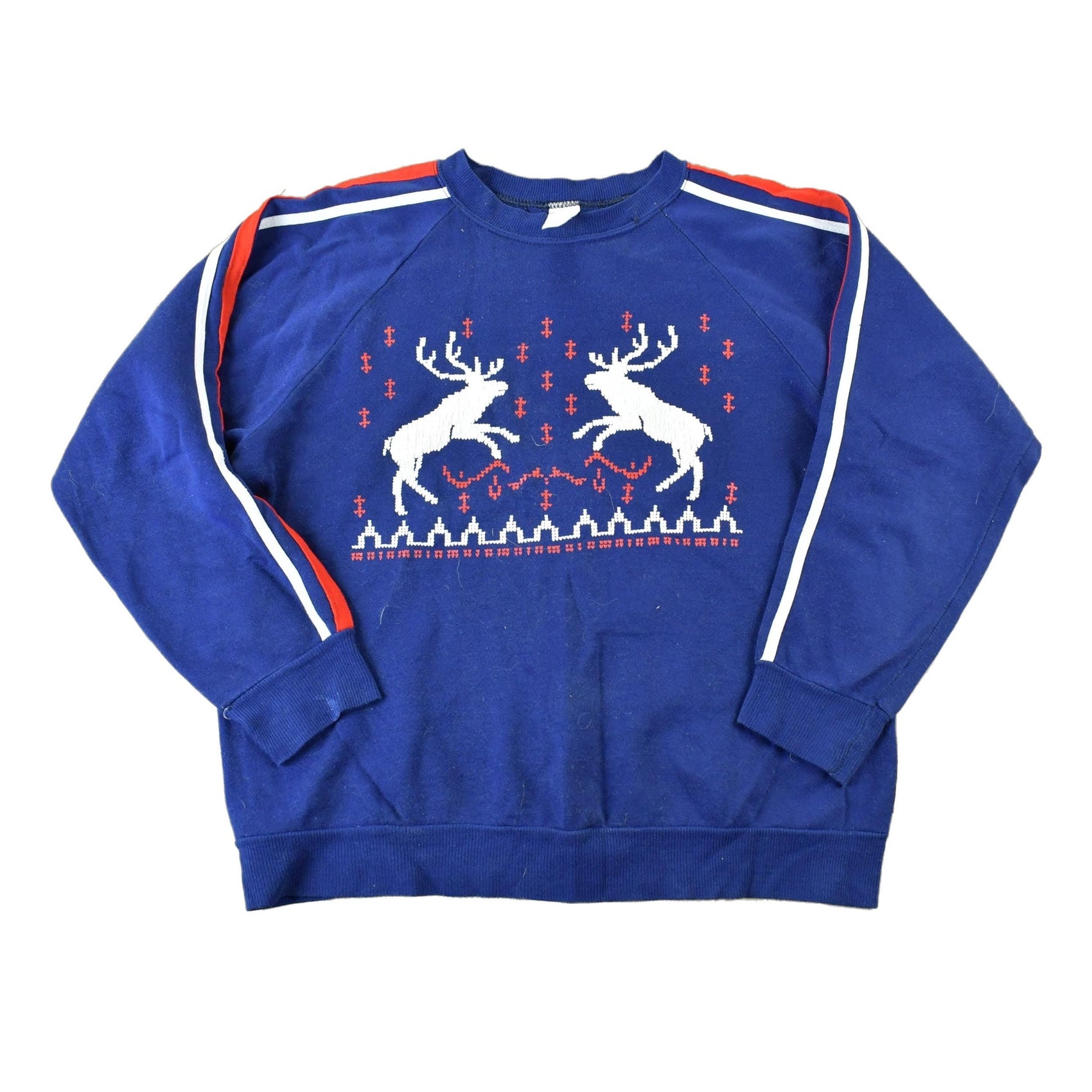 Vintage 1980s Duerling Reindeer Christmas Knit Crewneck Sweater Men's Medium from propervintagecanada