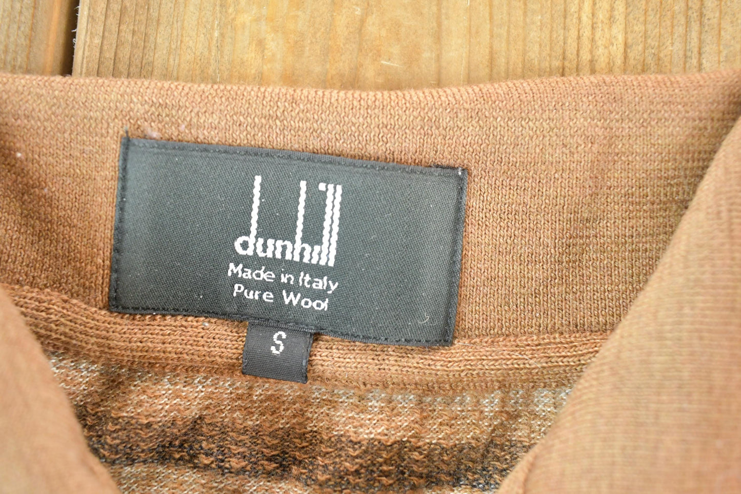 Vintage 1980s Dunhill Wool Knit Striped Collared Sweater Mens S from propervintagecanada