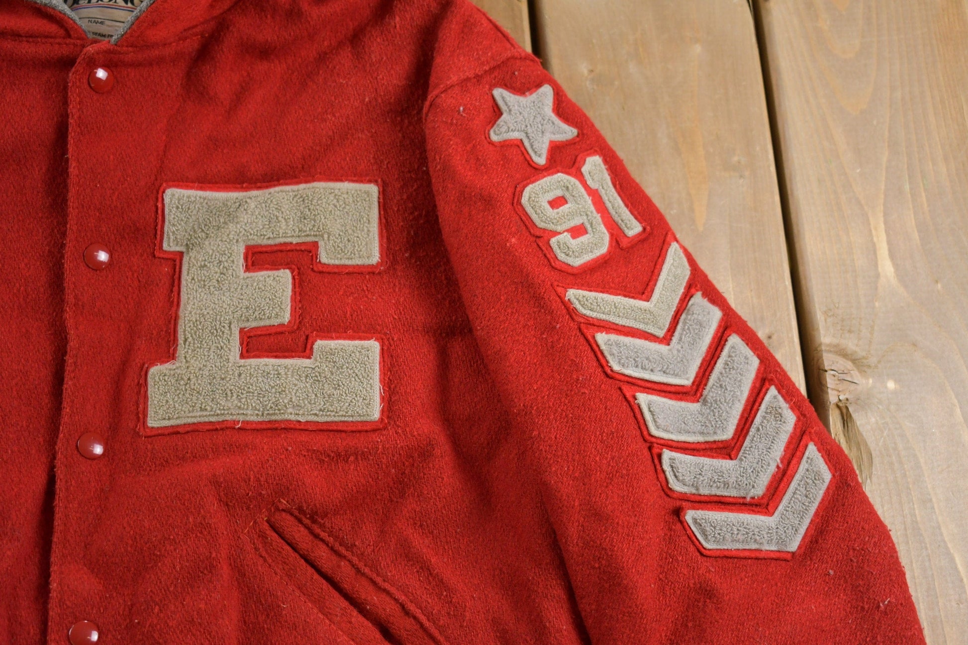 Vintage 1980s East Delong Varsity Jacket Men's Medium from propervintagecanada
