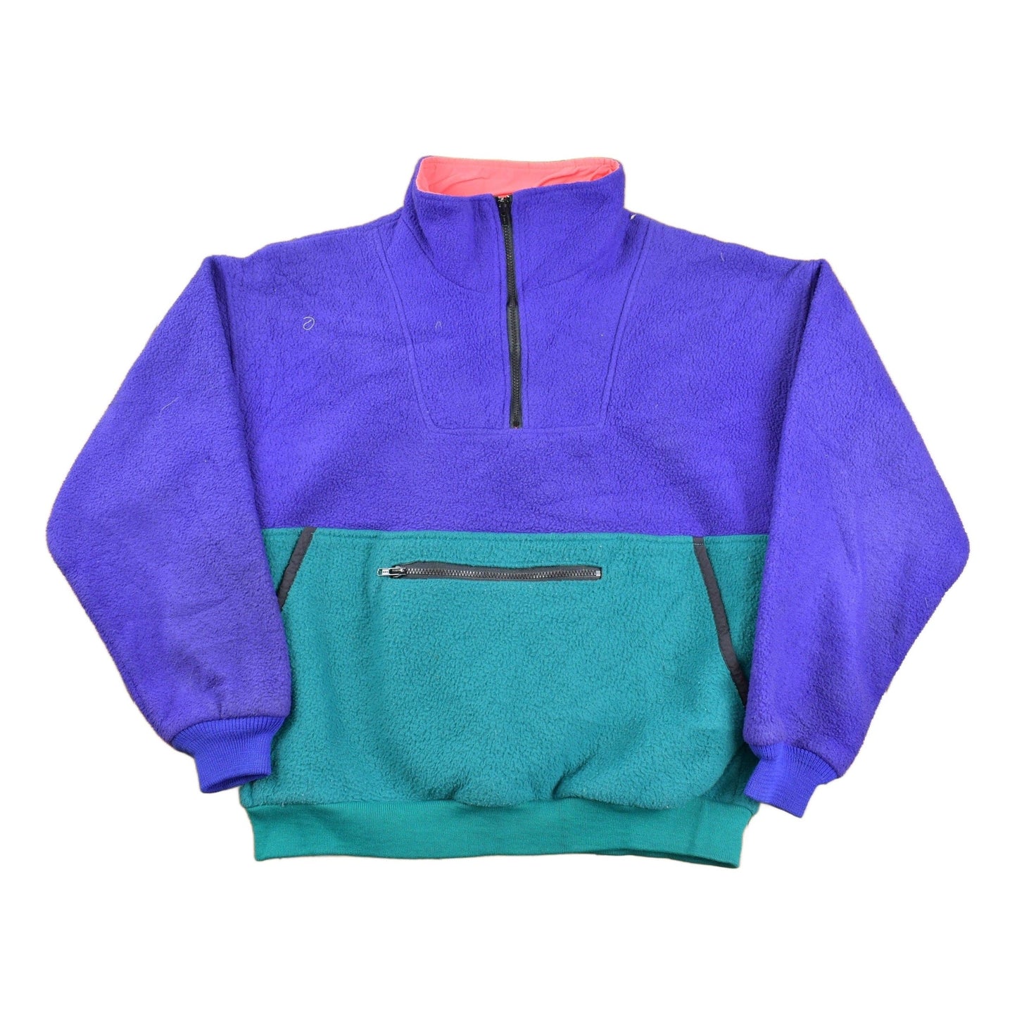 Vintage 1980s Eddie Bauer Quarter Zip Fleece Sweater Men's Medium from propervintagecanada