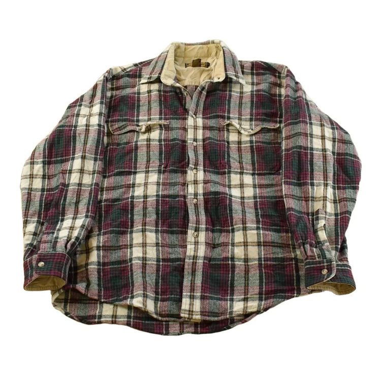 Vintage 1980s Eddie Bauer Wool Flannel Button Up Shirt Men's Large from propervintagecanada