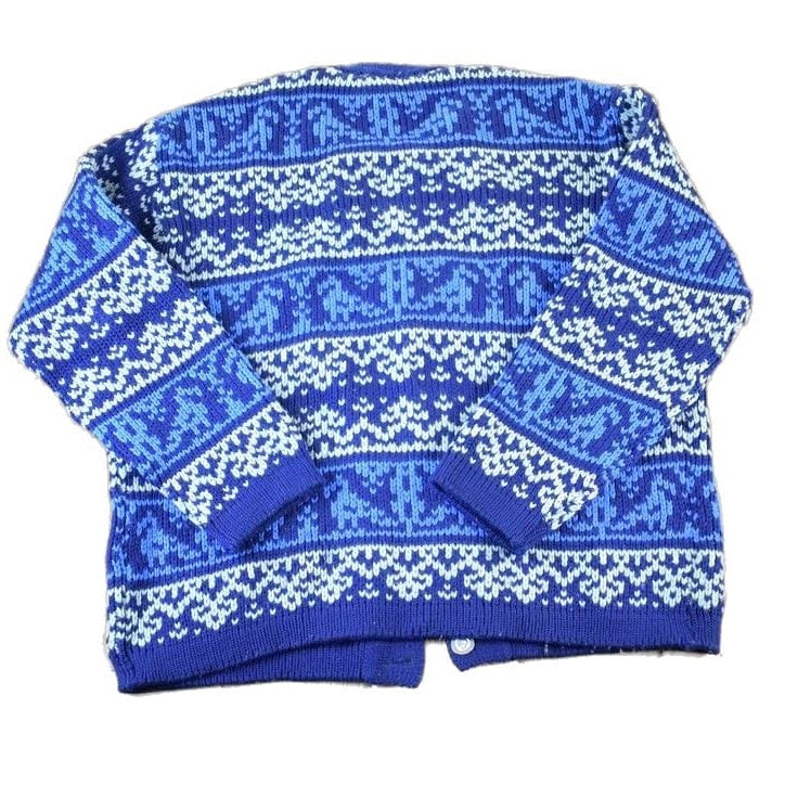 Vintage 1980s Edeltraud Wool Knit Perfect Mild Distress Cardigan Sweater Men's XL from propervintagecanada