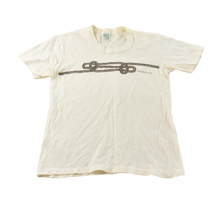 Vintage 1980s Elle et Lui Nautical Ropes Graphic T Shirt Womens S from propervintagecanada