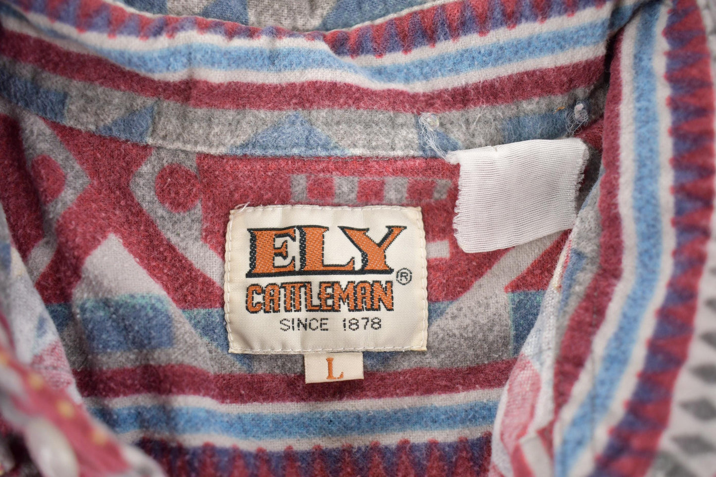 Vintage 1980s Ely Cattleman South Western Style Button Up Rodeo Aztec Shirt Men's Large from propervintagecanada