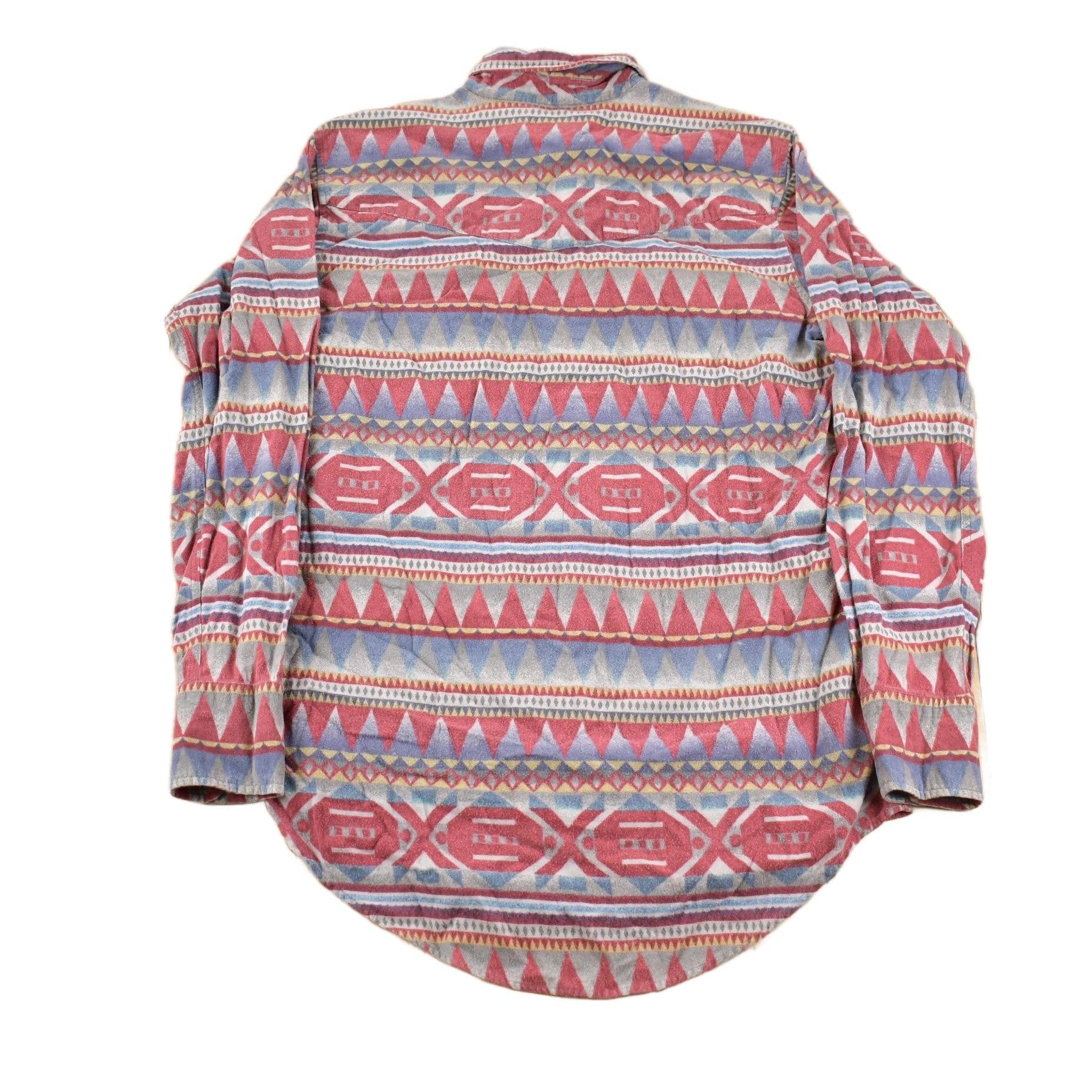 Vintage 1980s Ely Cattleman South Western Style Button Up Rodeo Aztec Shirt Men's Large from propervintagecanada