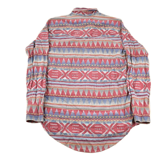 Vintage 1980s Ely Cattleman South Western Style Button Up Rodeo Aztec Shirt Men's Large from propervintagecanada