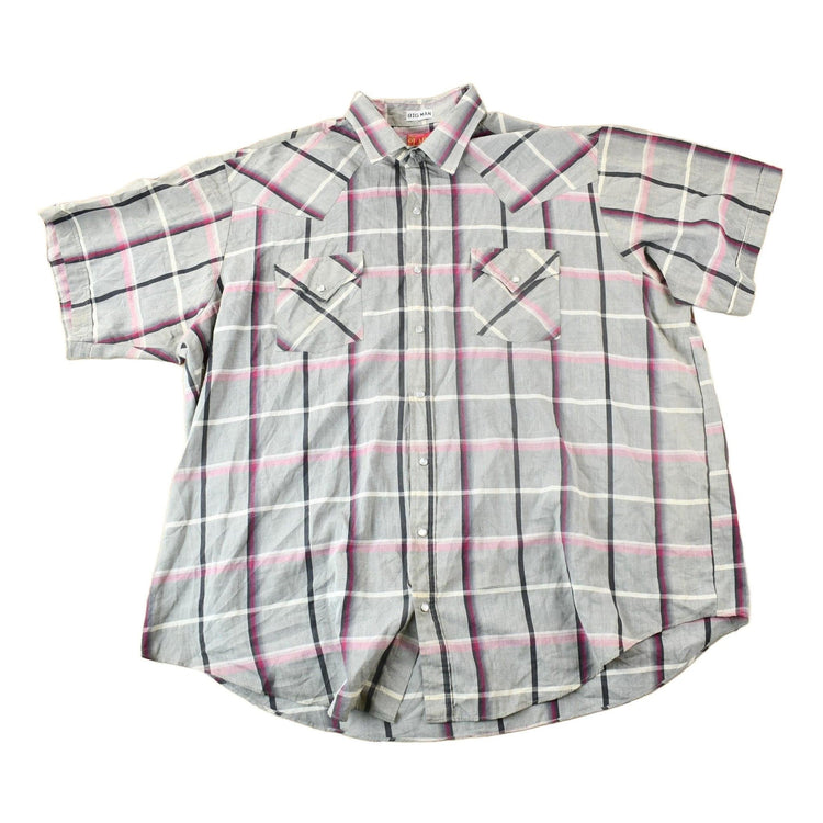 Vintage 1980s Ely Plains Western Cowboy Style Plaid Button Up Shirt Men's Large from propervintagecanada