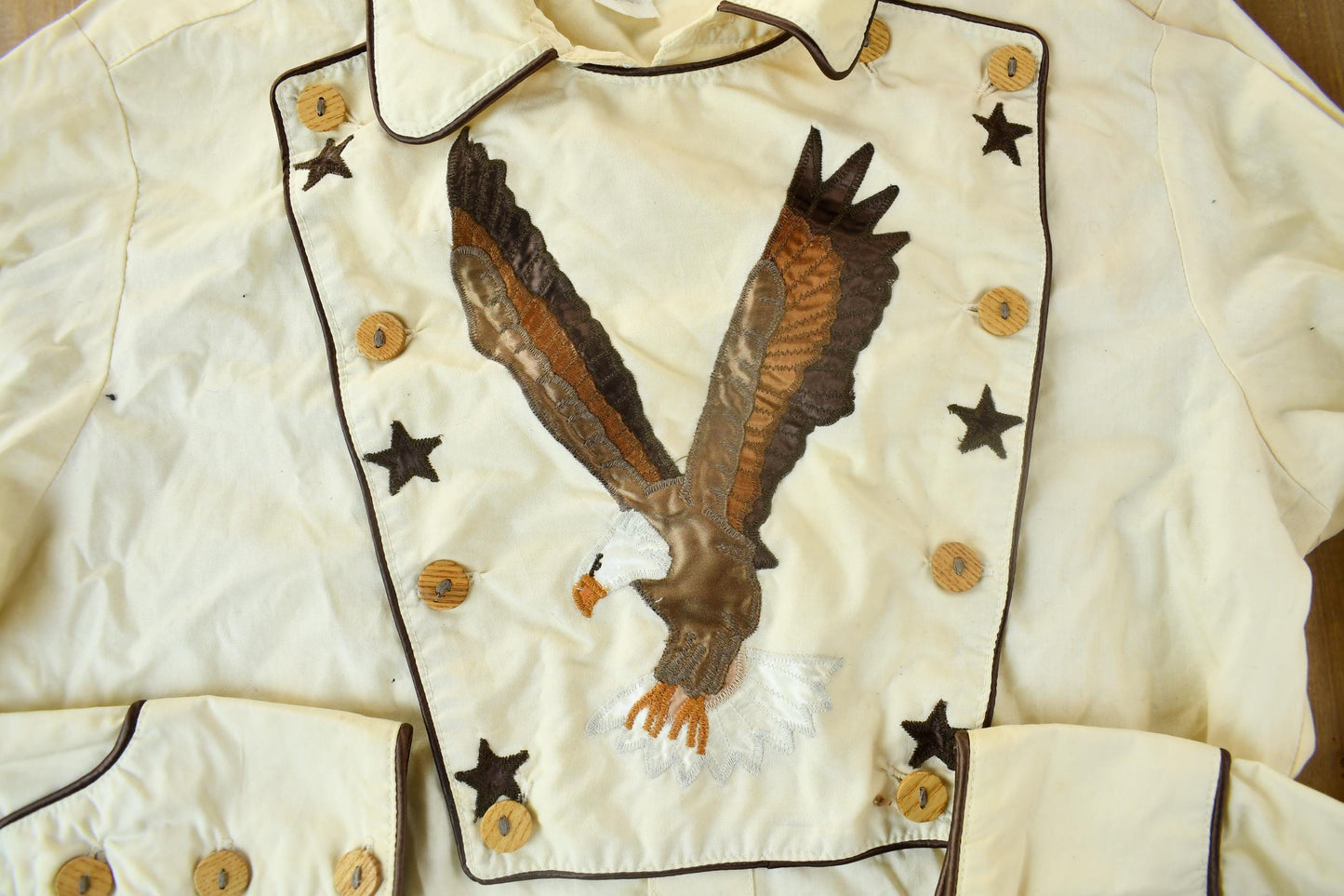 Vintage 1980s Embroidered Eagle Western Style Bib Front Button Up Shirt Men's Large from propervintagecanada