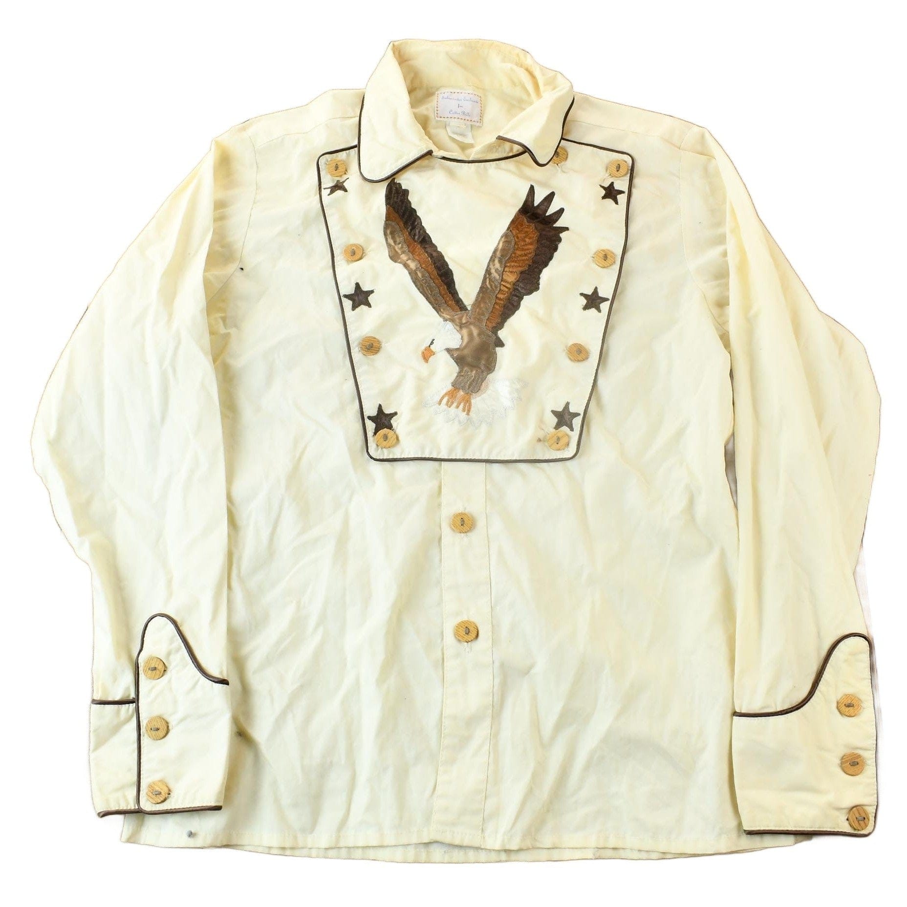 Vintage 1980s Embroidered Eagle Western Style Bib Front Button Up Shirt Men's Large from propervintagecanada