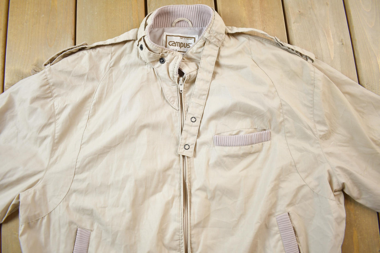Vintage 1980s Esprit Campus Windbreaker Bomber Jacket Men's XL from propervintagecanada