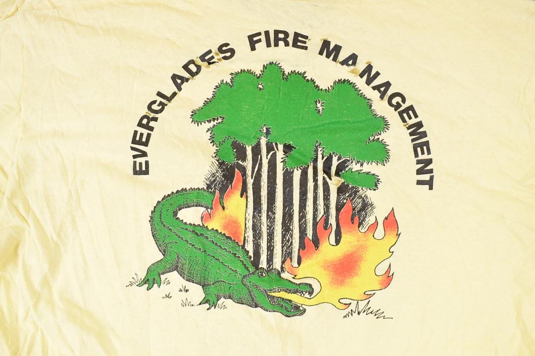 Vintage 1980s Everglades Fire Management Souvenir Pocket T-Shirt Men's M from propervintagecanada