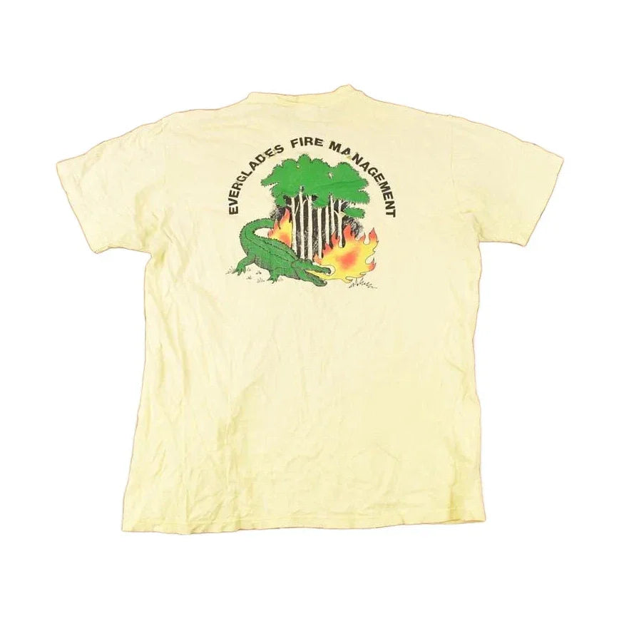 Vintage 1980s Everglades Fire Management Souvenir Pocket T-Shirt Men's M from propervintagecanada