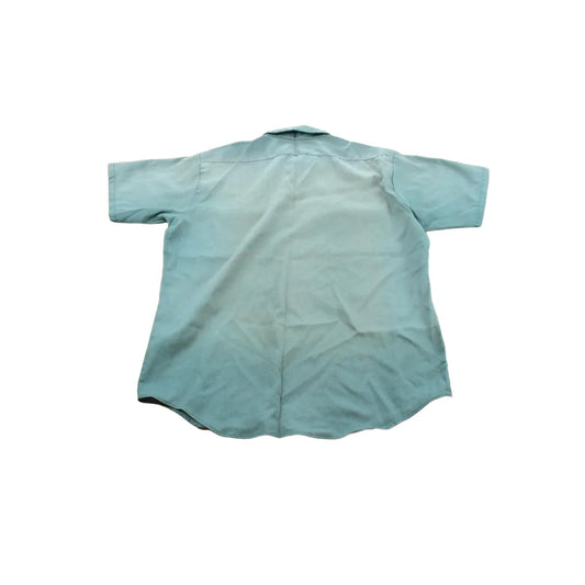 Vintage 1980s Faded Permanent Press Short Sleeve Work Shirt Men's L from propervintagecanada
