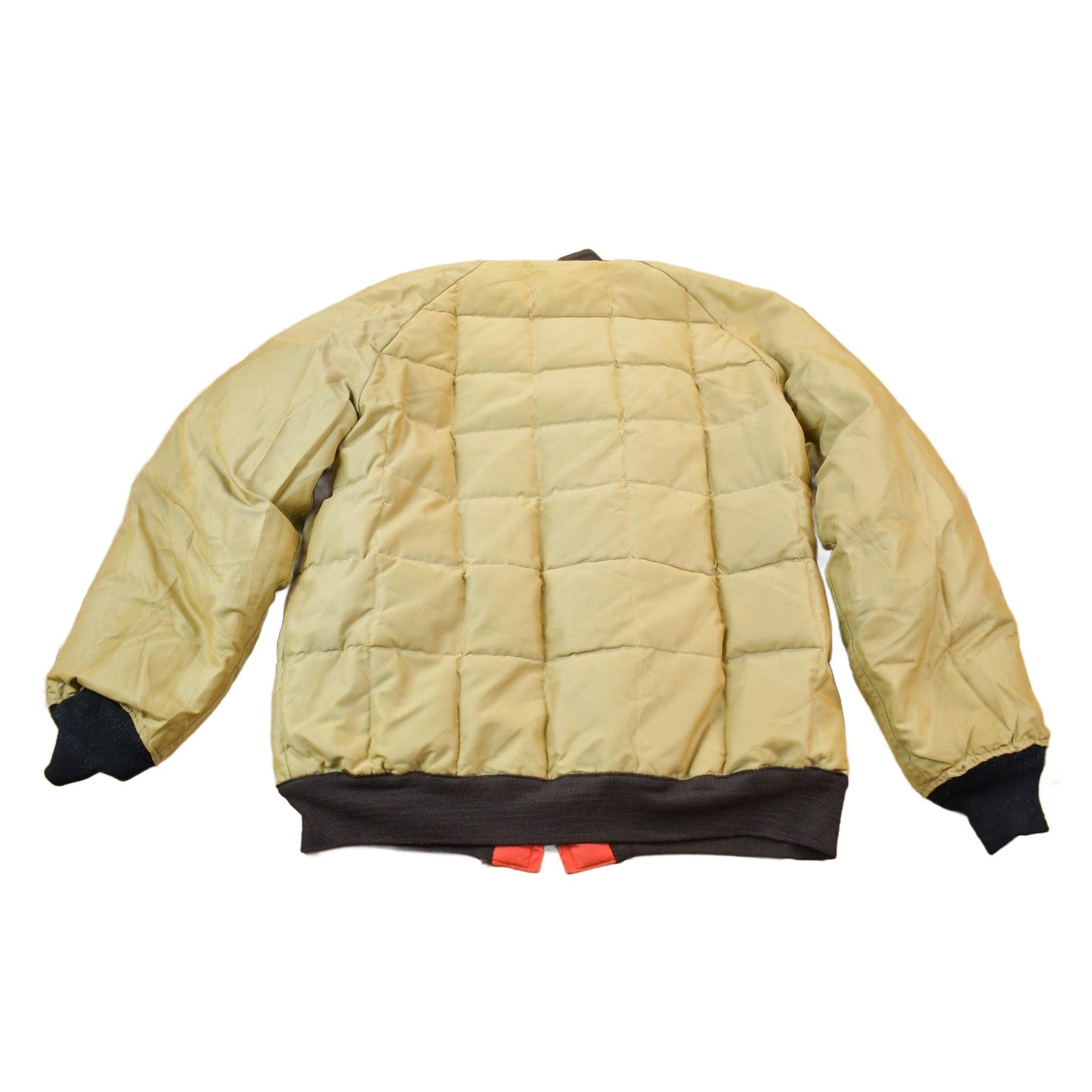 Vintage 1980s Falcon Brand Woods Reversible Goose Down Bomber Jacket Made In Canada Men's Large from propervintagecanada