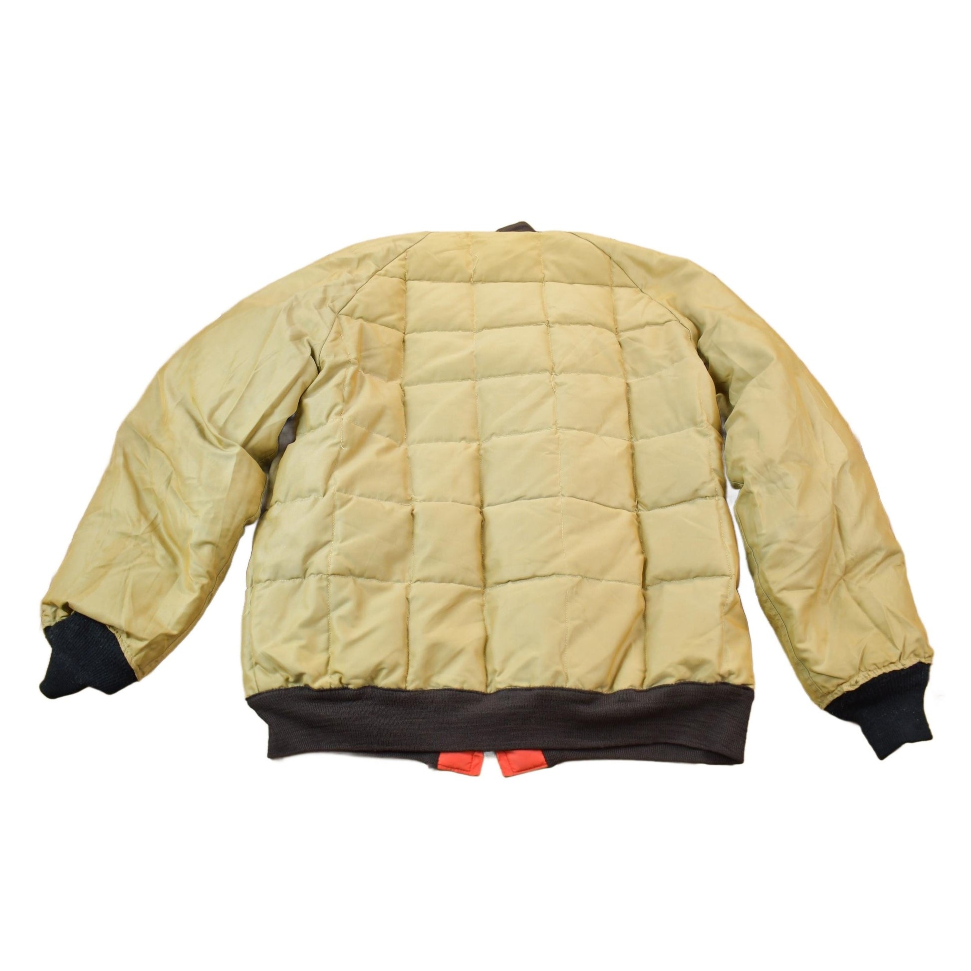 Vintage 1980s Falcon Brand Woods Reversible Goose Down Bomber Jacket Made In Canada Men's Large from propervintagecanada