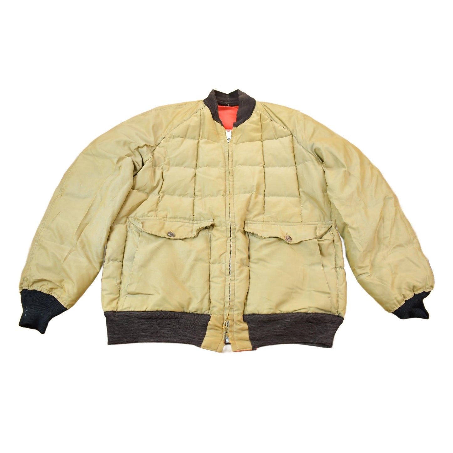 Vintage 1980s Falcon Brand Woods Reversible Goose Down Bomber Jacket Made In Canada Men's Large from propervintagecanada
