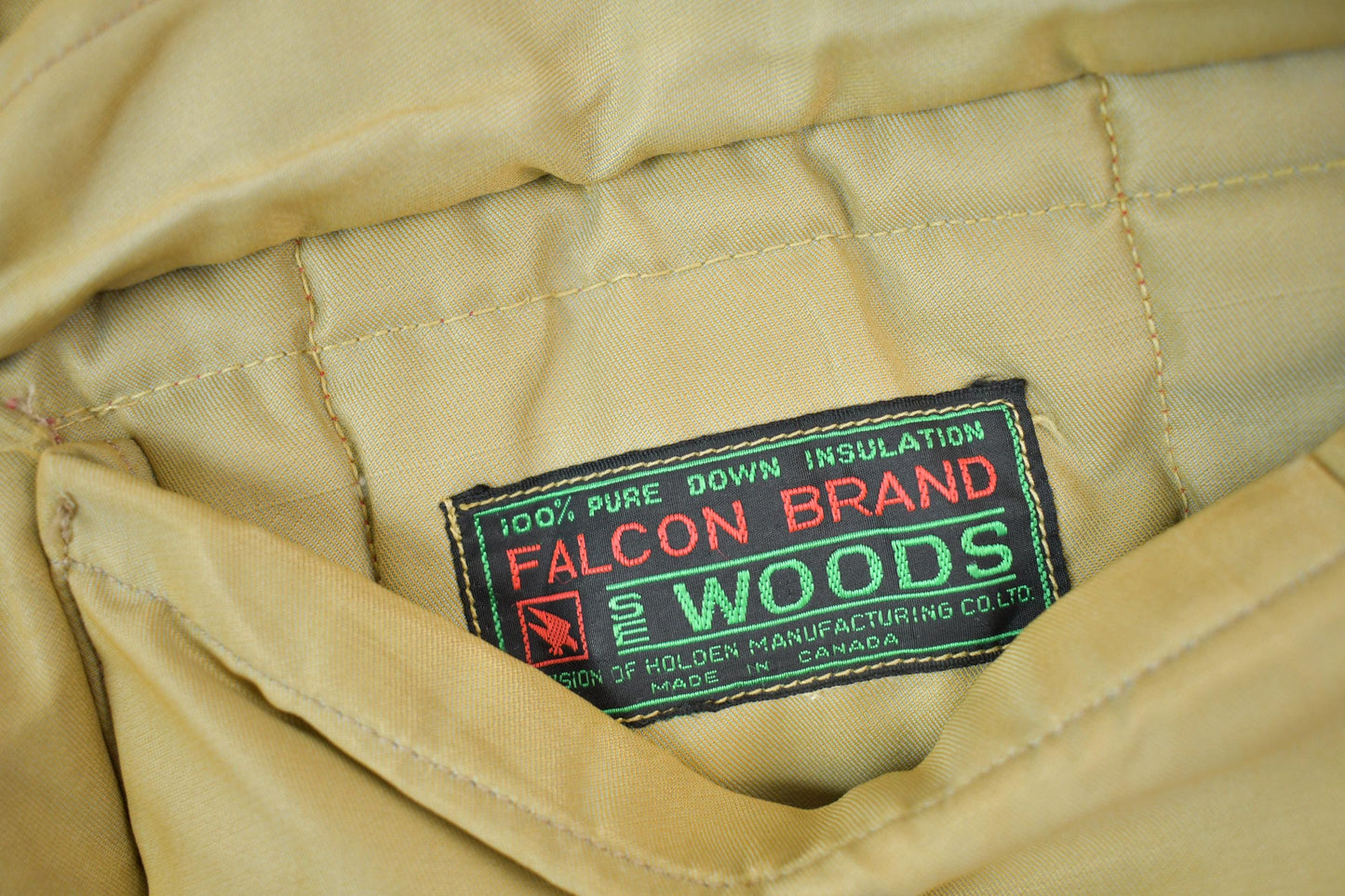 Vintage 1980s Falcon Brand Woods Reversible Goose Down Bomber Jacket Made In Canada Men's Large from propervintagecanada