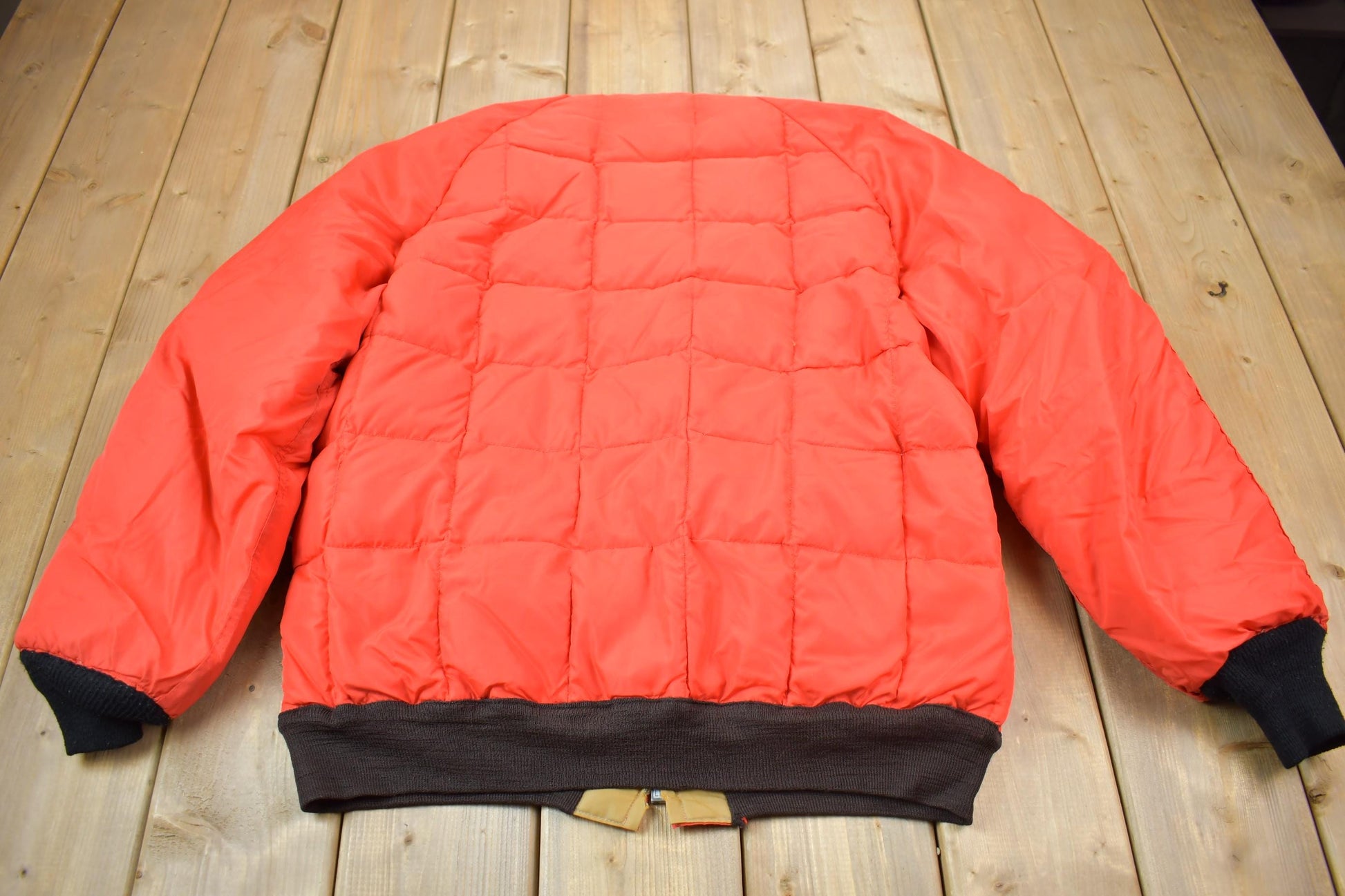 Vintage 1980s Falcon Brand Woods Reversible Goose Down Bomber Jacket Made In Canada Men's Large from propervintagecanada