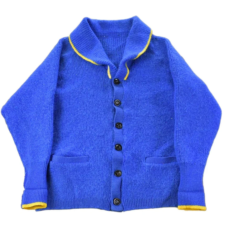 Vintage 1980s Falconbridge Curling Club Knit Cardigan Sweater Youth Large from propervintagecanada