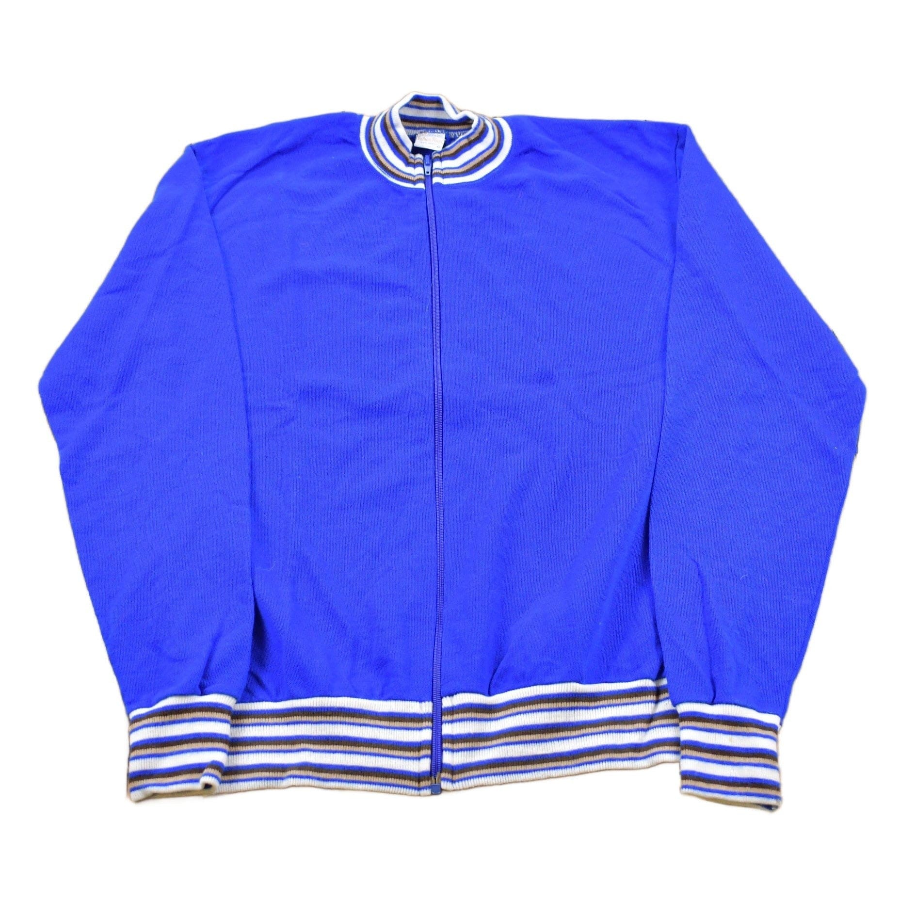 Vintage 1980s Fashion Fleece Light Cotton Zip Up Shirt Men's Medium from propervintagecanada