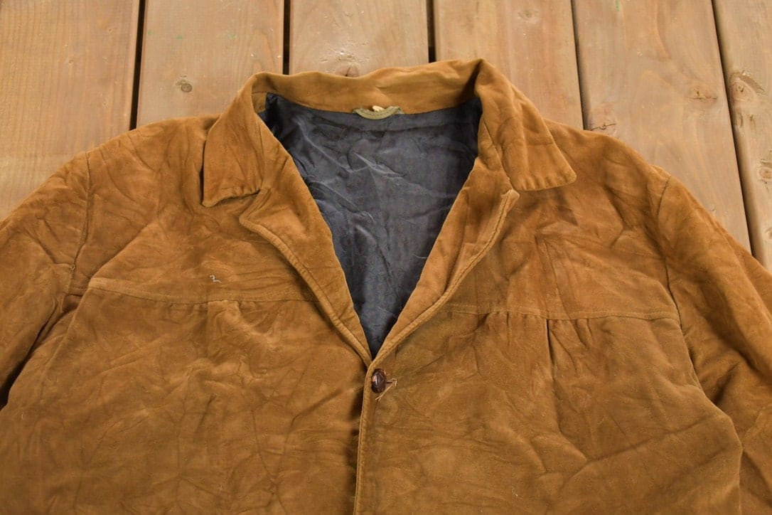 Vintage 1980s Faux Suede Jacket Men's 2XL from propervintagecanada