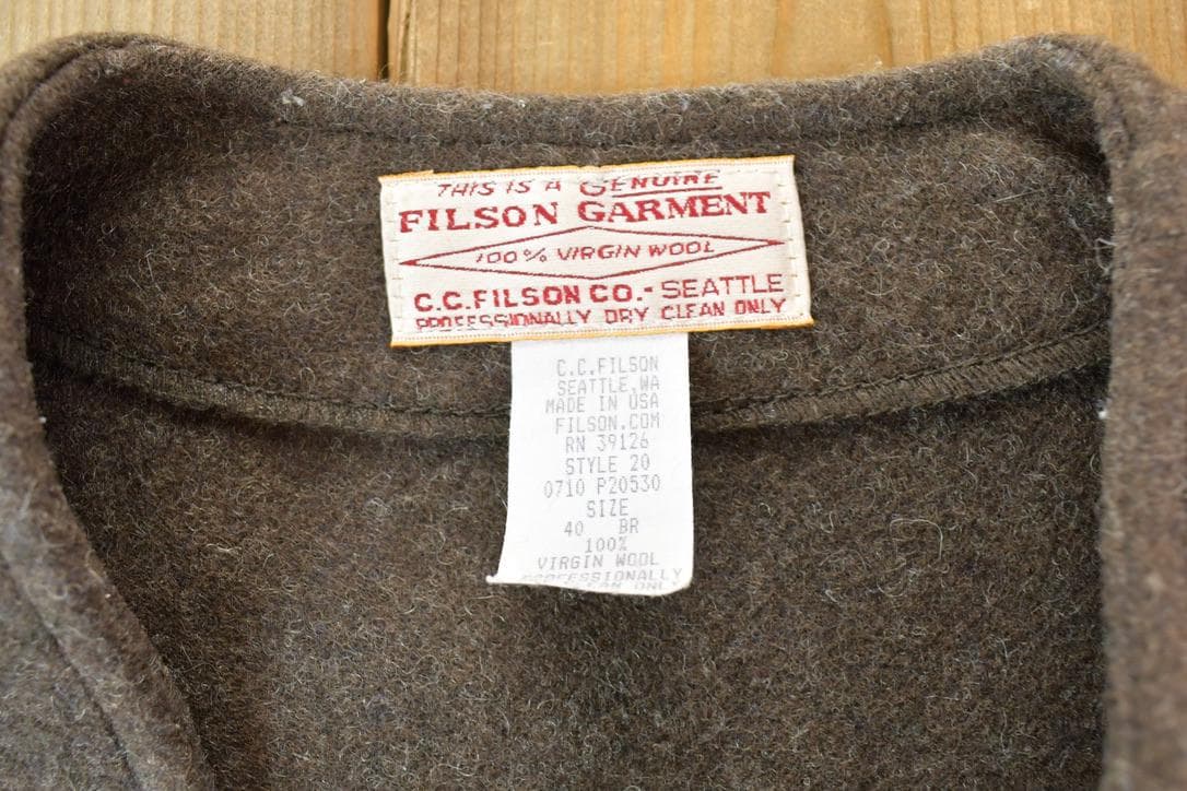 Vintage 1980s Filson Mackinaw Wool Cruiser Vest / 100% Wool Jacket / Outdoorsman / Made In USA / Chore Coat / Hunting Jacket from propervintagecanada